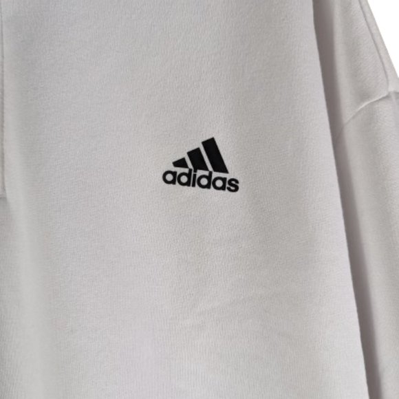 Adidas Sweater Womens White Crop Top Pullover Fleece Sweatshirt Sz.2XL - Picture 12 of 16